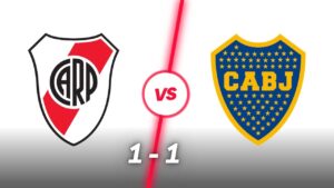 Superclásico: River Plate y Boca Juniors empatan 1-1 en un partido disputado