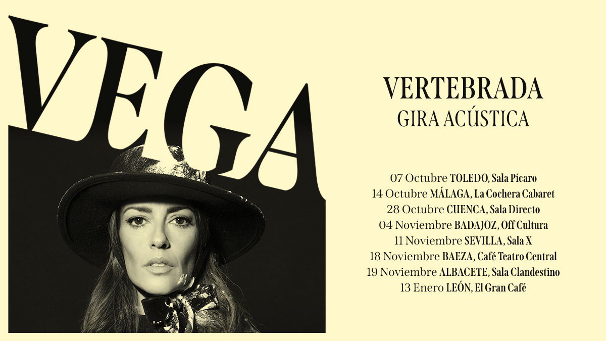 Cartel de la gira 'Vertebrada', de la cantautora y compositora Vega.
