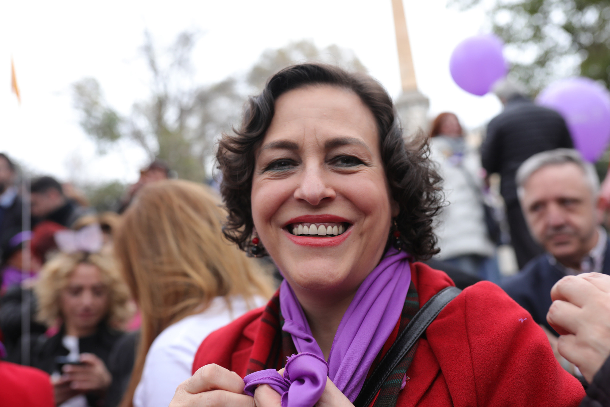 Archivo - La exministra de Trabajo, Magdalena Valerio, en los momentos previos a la manifestación del 8M (Día Internacional de la Mujer), en Madrid a 8 de marzo de 2020.