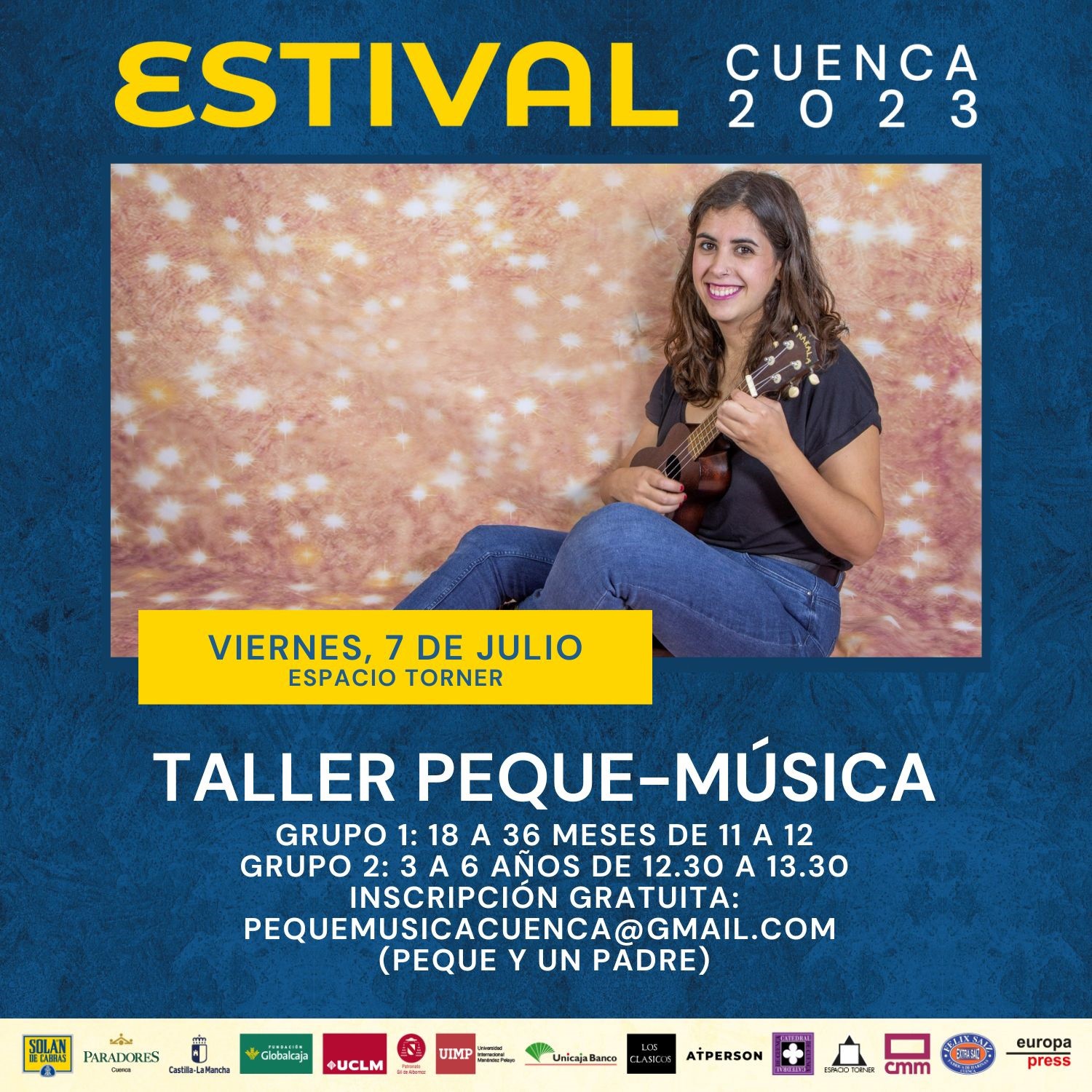 Cartel del Taller de Peque-Música que ofrece Blanca Pinedo.